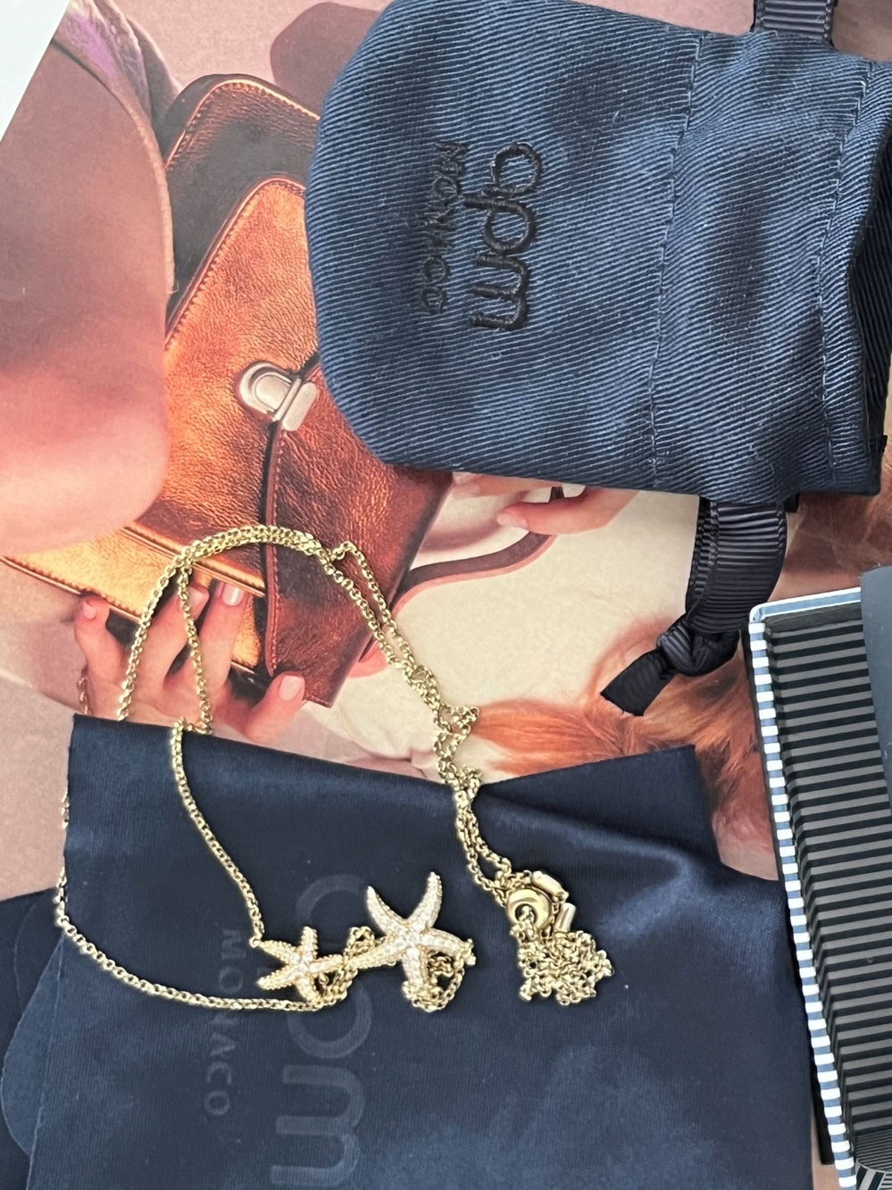 APM Monaco 18 K gold Starfish sterling silver adjustable Necklace - Gold